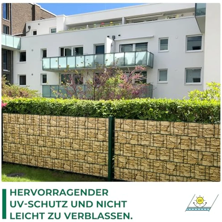 Sichtschutzstreifen Zaun 35 m x 19 cm inkl. 20 Clips, Sichtschutz Zaunfolie PVC Sichtschutzstreifen Doppelstabmatten für Gartenzaun, Balkon/Diverse Farben – Bild 5