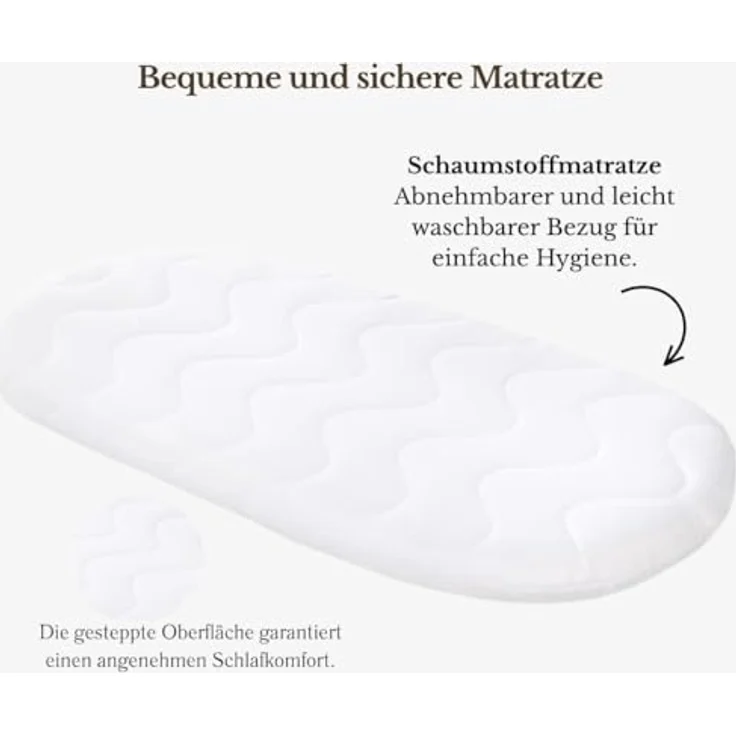 Wiklinopol Stubenwagen aus Weide mit Baldachin und Gestell Lena – Moseskorb in Weiß, Komplettset mit 5-TLG. Waffel-Bettwäsche Zirkusmotiv – Mit Rollen, Tragbar, Sicher – Bild 10