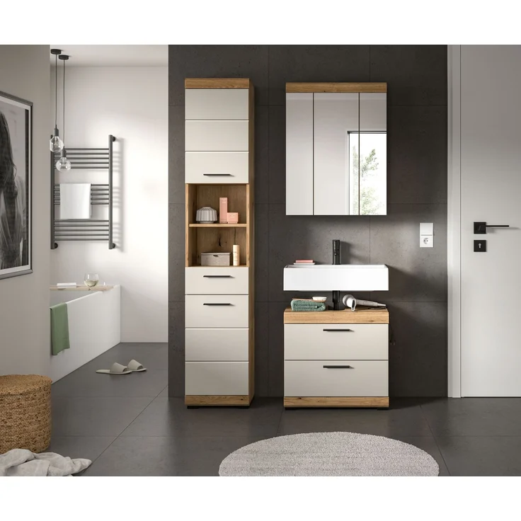 Badkombination B/H/T: 112x191x34 cm in Evoak Oak Nachbildung – Bild 6