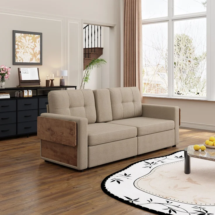 ZUBALIYA Schlafsofa 71x57.5 cm, mit Schreibtisch, mit Schubladen, mit Stauraum, mit Ablageflächen, mit Ausziehbett – Bild 9
