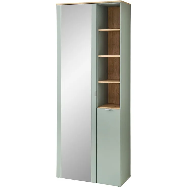 Garderobenschrank Bari, Holzwerkstoff, Grün, 78 x 202 x 38 cm