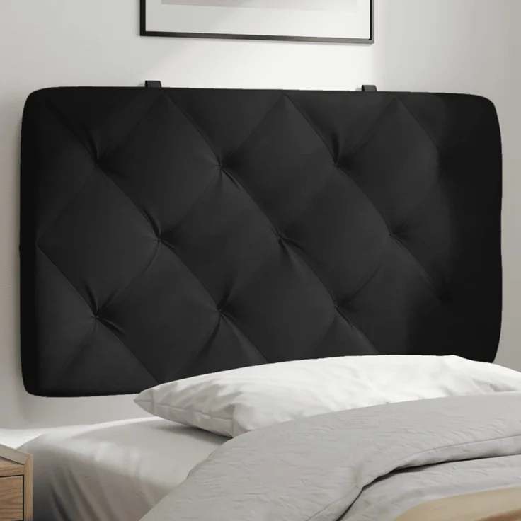 vidaXL Kopfteil-Kissen Schwarz 90 cm Samt 374710 – Bild 1
