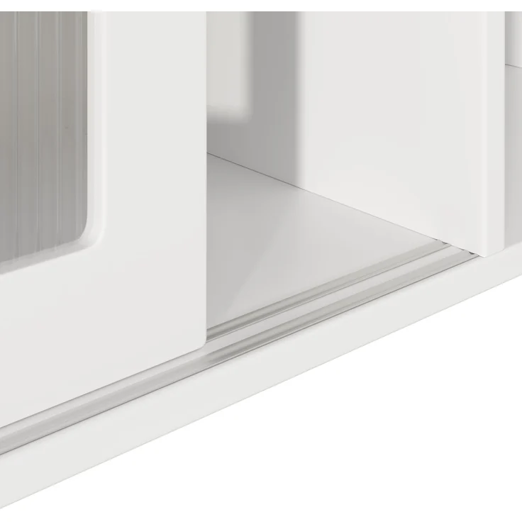 Küchenschrank, Hochschrank, Vitrinenschrank, Buffetschrank mit Verstellbaren Ablagen, Esszimmerschrank, Sideboard mit LED-Beleuchtung, Weiß--Weiß--120x35x167cm--YOUDENOVA – Bild 6