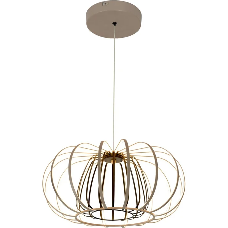 WOFI Leuchten 'MIXED' Hängeleuchte, Metall sand, 58 x 32 x 58 cm, dimmbar mit 3-Stufen-Dimmer – Bild 1