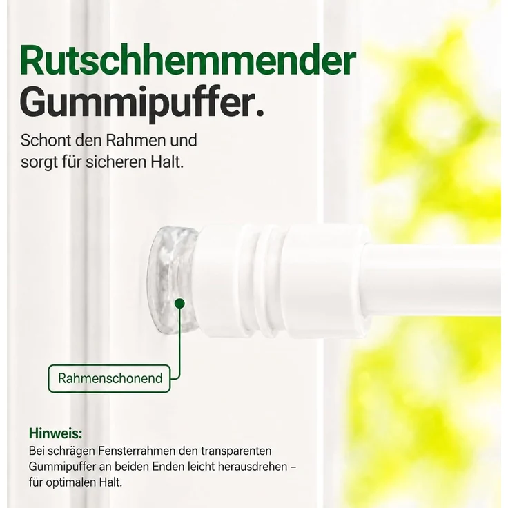 Bestlivings Gardinenstange zum Klemmen ohne Bohren, Klemmstange 80-120 cm, Weiß, Ø 10 mm, für Scheiben- & Bistrogardinen, Teleskopstange mit Schraubtechnik – Bild 4