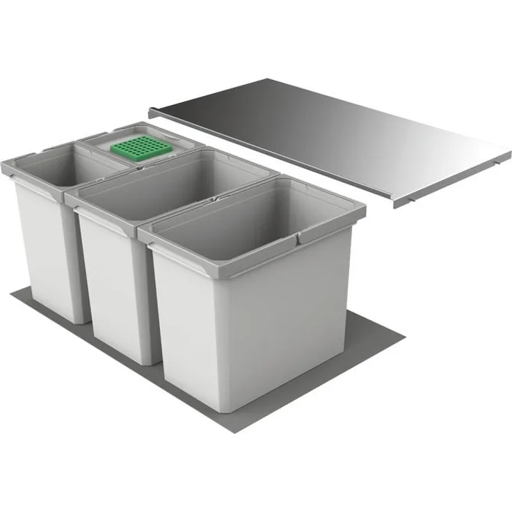 Abfallsorter Cox Box 2T/800-4 mit vierfach Trennung inkl. Biodeckel für 80 cm Schrankbreite / Abfalleimer / Abfallsammler / Mülleimer