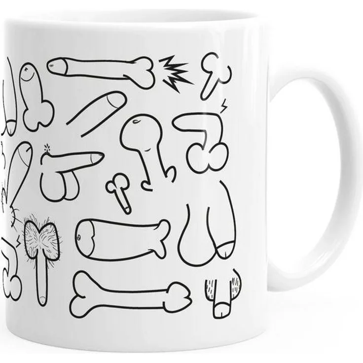 MoonWorks Tasse ''Kaffee-Tasse Penis-Muster Penisse Fun-Tasse Penis-Tasse Pimmel-Tasse Büro-Tasse Genitalien MoonWorks''