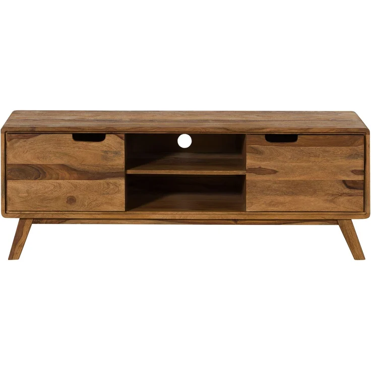 TV-Board Sheesham 134x40x48 natur sandgestrahlt lackiert MALMÖ 2 #219 – Bild 5