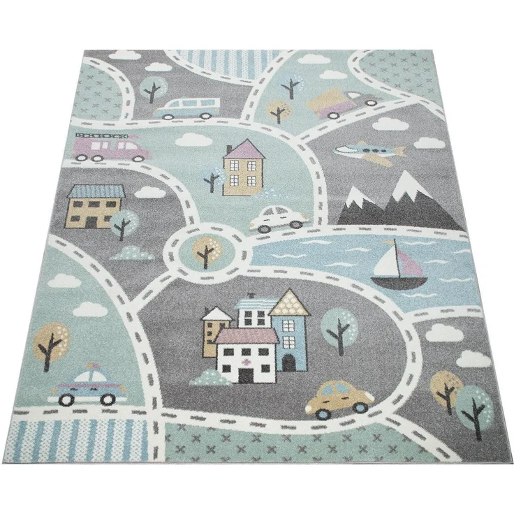 Paco Home Kinderteppich Capri 318, rechteckig, Höhe: 9 mm, Straßen-Spiel-Teppich, Kinderzimmer – Bild 1
