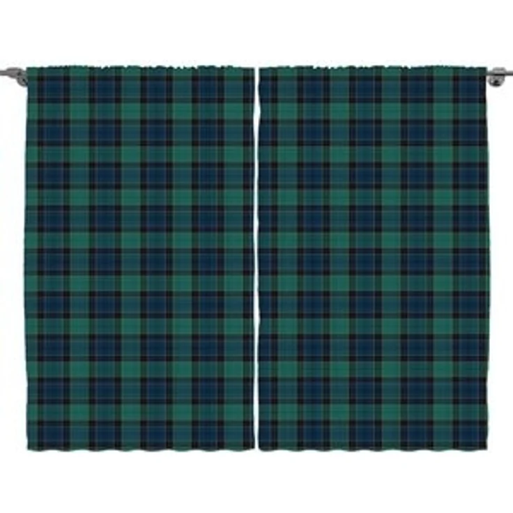 Abakuhaus Gardine Schlafzimmer Kräuselband Vorhang mit Schlaufen und Haken, Schottenkaro Scottish Folklore-Muster – Bild 4