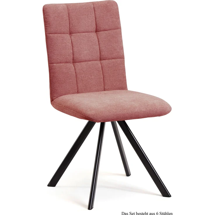 Esszimmerstuhl (6er-Set) Dayla 47x91x60 Schwarz/Rosewood