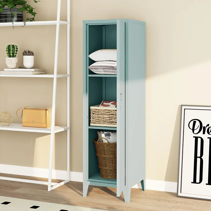 Einzelspind Kurikka 137x38x38 cm Graublau [en. casa] – Bild 2