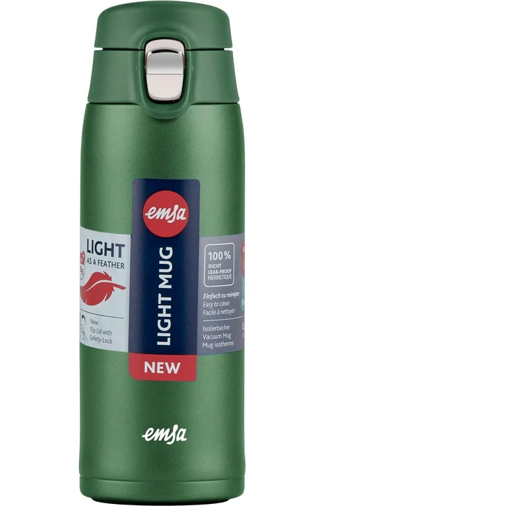 Emsa Thermobecher Travel Mug Light, Edelstahl, Kunststoff, 0,4L, leicht, Edelstahl, Klappverschluss, 100% dicht, 8h heiß/16h kalt – Bild 2