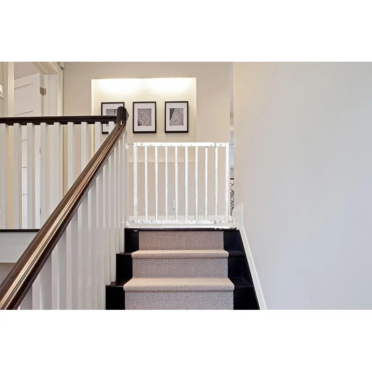 Safetots Treppenschutzgitter zum Verschrauben am oberen Ende der Treppe, weißes Holz, 63. 5 cm - 105. 5 cm, Holz-Treppenschutzgitter, Schraubbefestigung