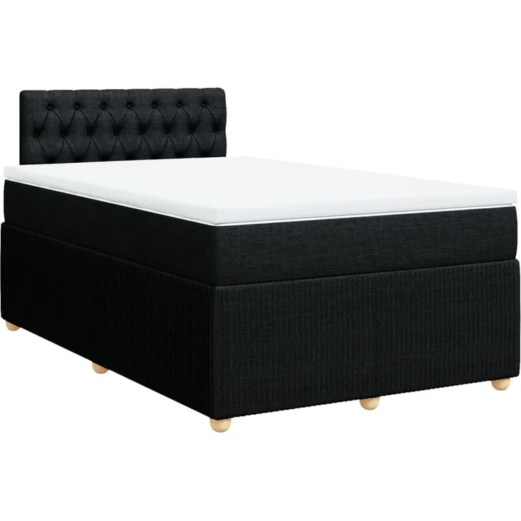 vidaXL Boxspringbett mit Matratze Schwarz 120x200 cm Stoff 3289732 – Bild 3