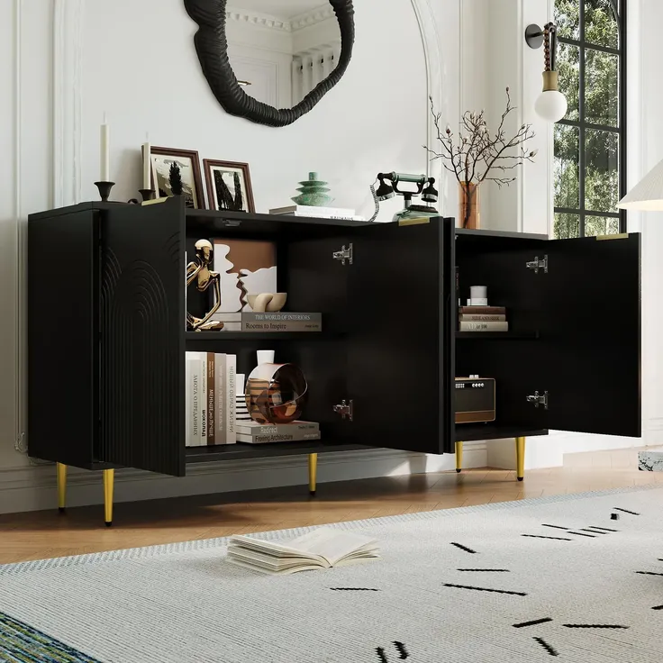 Sideboard (160/40/80 cm) Mehrzweckschrank mit Türen, Küchenschrank, Aufbewahrungsschrank, Wohnzimmerschrank, matt – Bild 2
