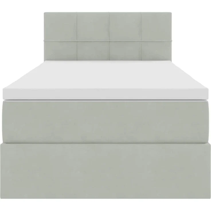 vidaXL Aufbewahrungsbett mit Kopfteil Hellgrau 100 x 200 cm Samt 3370737 – Bild 7