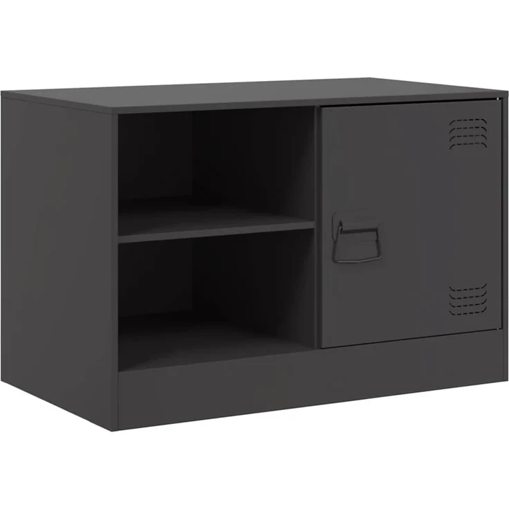 2 pcs TV-Schrank, Lowboard Schwarz 67x39x44 cm Stahl – Bild 6