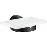 Smedbo Home Porzellan Seifenschale mit Halter schwarz HB342P
