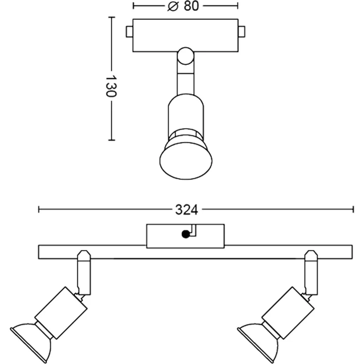 Philips Aufbauspot Strahler Oberflächenbeleuchtung GU10 2 Glühbirne(n) 220-240 V Schwarz – Bild 3