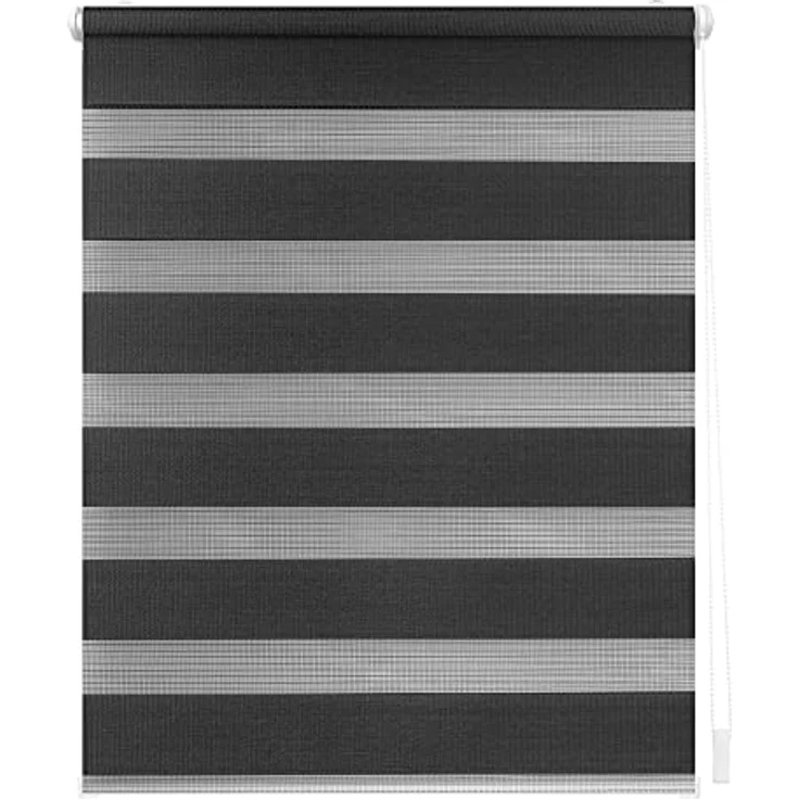 Lichtblick Sonnenschutzsysteme GmbH Doppelrollo Kopenhagen 60 cm x 220 cm (BxL) Anthrazit modernes Duo Rollo; Klemm- und schraubbar; Lichtdurchlässig und blickdicht – Bild 2