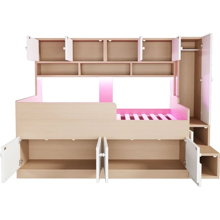 Polsterbett 160×200 cm aus Velvet-Stoff mit LED-Beleuchtung und USB-Typ-C-Anschluss, dunkelgrau – Bild 8