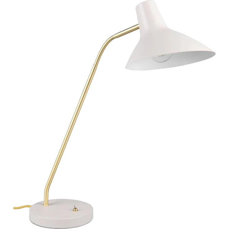 Retro Schreibtischleuchte TRAVELLER Grau-Gold mit Flexarm, Höhe 54cm