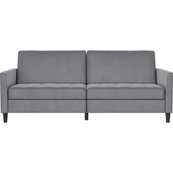 Schlafsofa >Palermo< in Grau, Samt - 207x86x86cm (BxHxT) – Bild 3