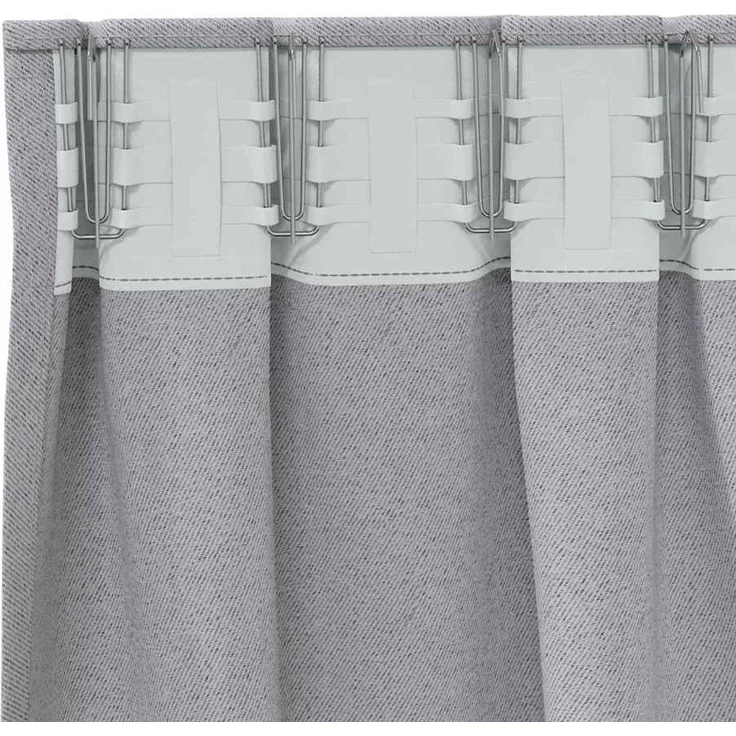 vidaXL Verdunkelungs-Vorhänge mit Ringen 2 stk. Hellgrau 245 x 140 cm 4107456 – Bild 5