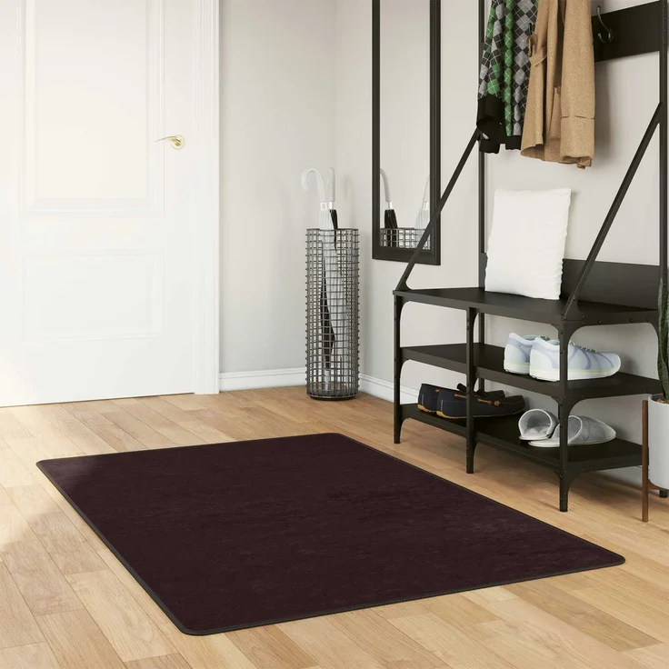vidaXL Teppichläufer MARSA Anthrazit 200 x 100 cm Polyester und PVC 42023176 – Bild 1
