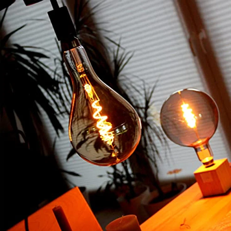 tint Smarte LED-Birne Retro Gold XXL E27, Dimmbare Glühbirne mit weißem Licht (1800-6500 K), steuerbar per Alexa und Fernbedienung, 4,9 W – Bild 4