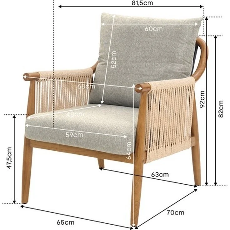 FLEXISPOT Loungesessel Akzentstuhl handgeflochten AC3 (Boho Rattanstuhl mit atmungsaktivem Design Beige), Vielseitiger Indoor & Outdoor Stuhl mit komfortablen Kissen – Bild 4
