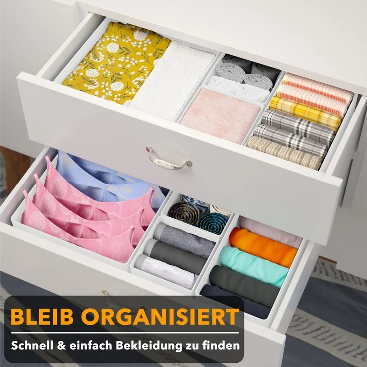 SpaceAid Auflagenbox 12 er Schubladen Organizer (Unterwäsche Organizer), Faltbare Aufbewahrungsbox Stoff – Bild 3