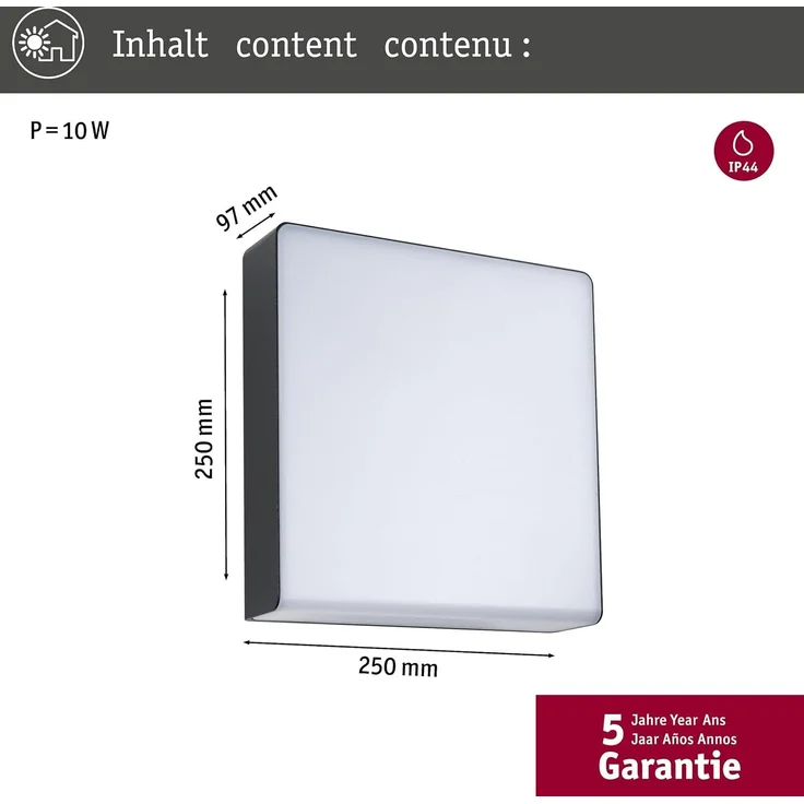 Paulmann 94840 LED Aussenwandleuchte Azalena Bewegungsmelder IP44 3000K – Bild 6