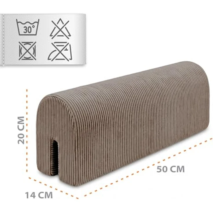 Bettkantenschutz für Kinderbetten 50 cm - Schutz für Bettrahmen Baby Bett rausfallschutz für boxspringbett bettgitter mit Minky Bezug Kantenschutz Kinder Babybett Braun – Bild 3