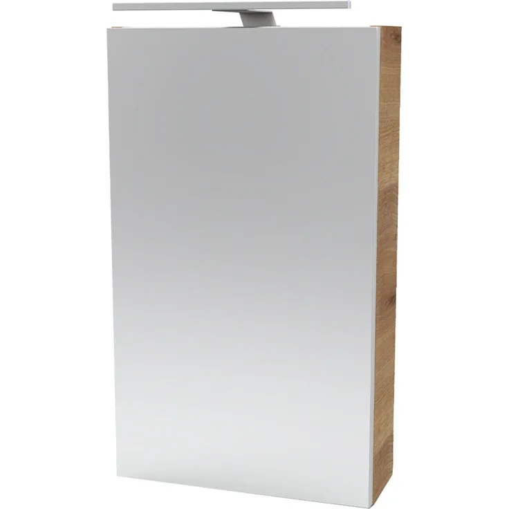 Fackelmann SBC MILANO Gäste-WC Spiegelschrank 40 cm, Braun hell, rechts