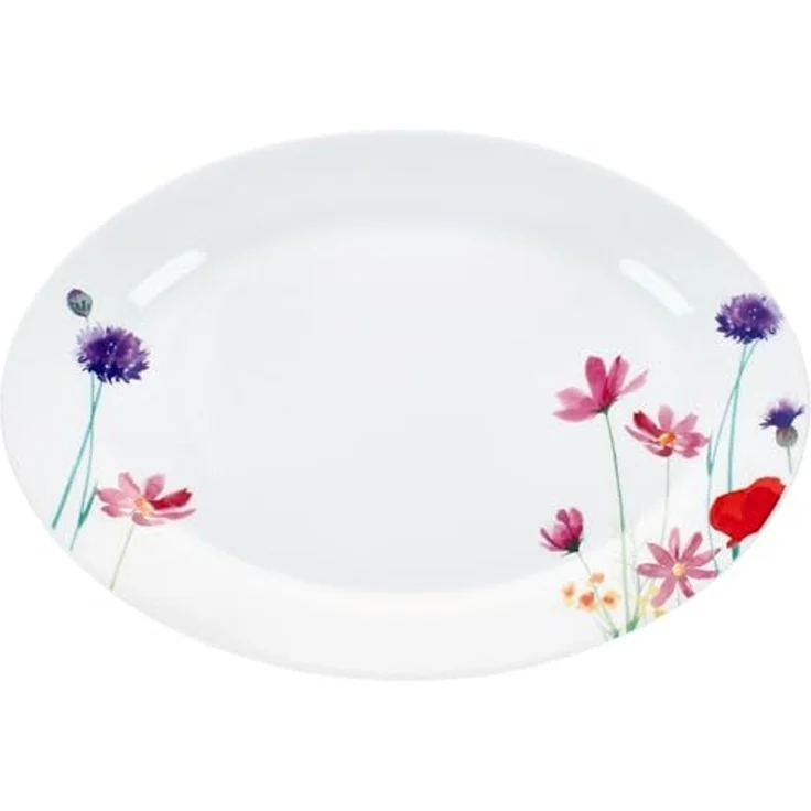 MamboCat Servierplatte Marie Servierplatte oval Porzellan 35,5x24,3cm Blumen Grill-Teller, Porzellan – Bild 1