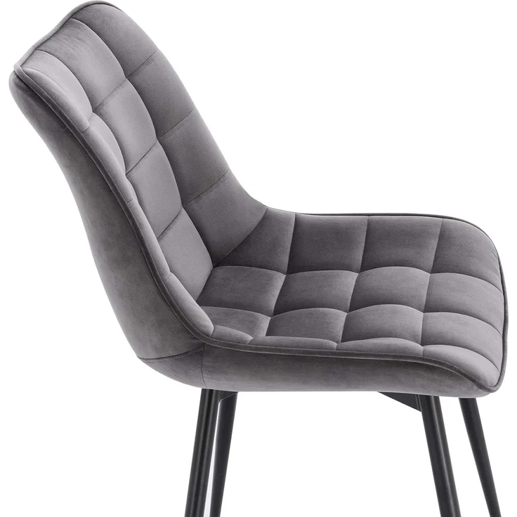 WOLTU Esszimmerstühle 2er Set, für Wohnzimmer Küche Esszimmer, Küchenstühle gepolstert mit Rückenlehne, Sitzfläche aus Samt, mit Metallbeinen, bis 150 kg belastbar, Dunkelgrau – Bild 8