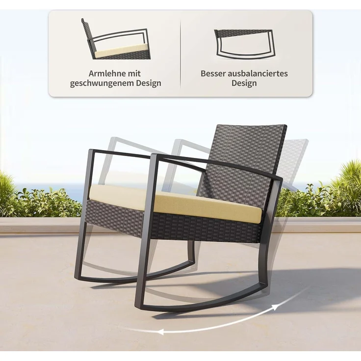Bealife Gartenmöbel Set Balkon Lounge 2 Personen Outdoor – Bild 4