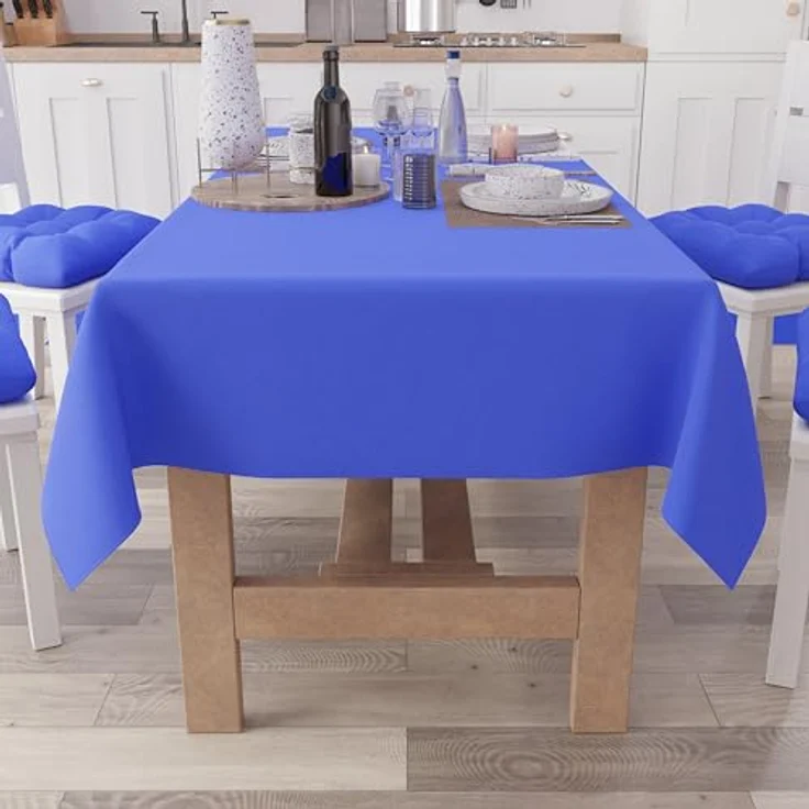 Petti Artigiani Italiani - Tischdecke, Küchentischdecke aus Baumwolle, einfarbig, quadratisch, elektrischblau, für 4 Plätze (140 x 140 cm) – Bild 2