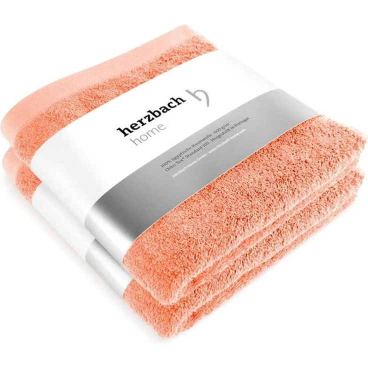 herzbach home Handtuch Set Pura 50x100 cm, (2-St), 550g/m², Premium-Qualität, 100% Baumwolle, einfarbig – Bild 1