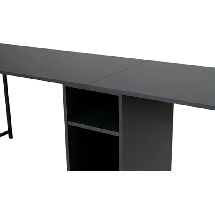 Dmora Schreibtisch Caprioli 240 x 60 x 74 cm Schwarz, EIN Regal, Fach – Bild 10