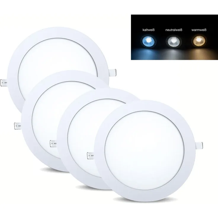 18w Slim LED Panel Einbauleuchte Deckeneinbau Panelleuchte Deckenlampe Rund Ø 225mm Neutralweiß