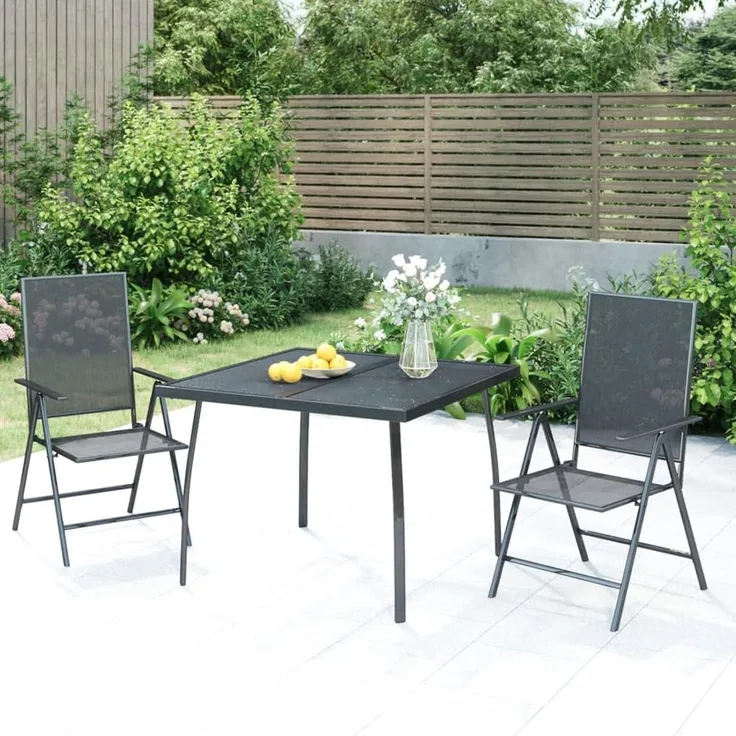 Garten Essgruppe 2 Personen Stühle Gartentisch Balkon klappbare Stahl 3-tlg