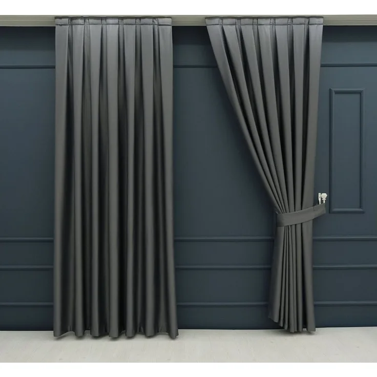 Gardinen by Justyna Vorhang 2er Seiten Schal Set Blackout (4 St), Kräuselband, verdunkelnd, Polyester, Blackout, Verdunkelung, blickdicht, wärmeisolierend, pflegeleicht