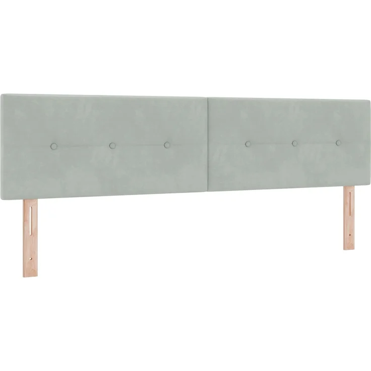 vidaXL Boxspringbett mit Matratze Hellgrau 180 x 200 cm Samt 3450764 – Bild 4