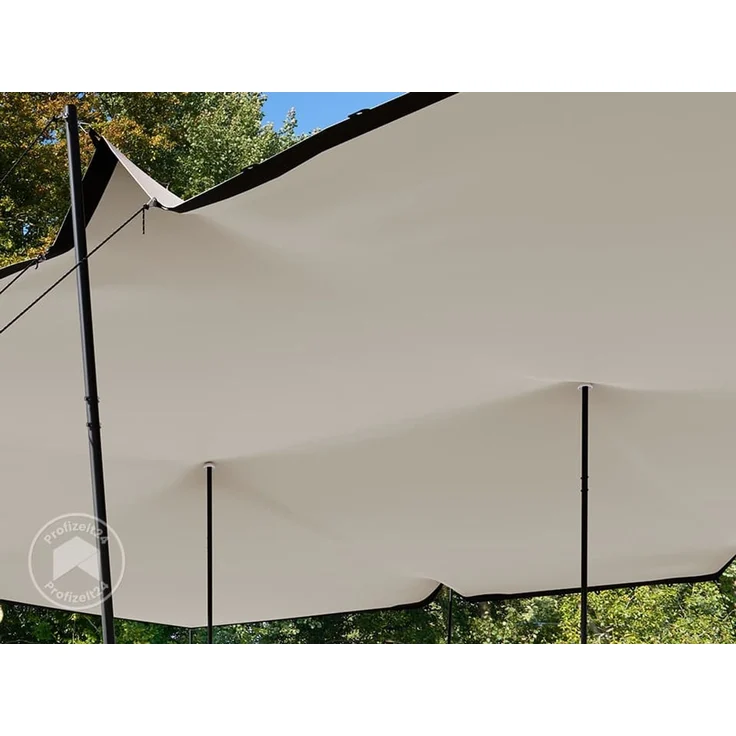TOOLPORT 9x12 m Stretchzelt, inkl. Aluminiumpfosten-Set, Sand – Bild 4