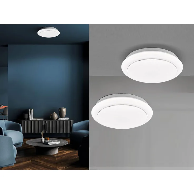 LED Deckenleuchten flach 2er SET runde Deckenlichter Weiß, Ø 38cm