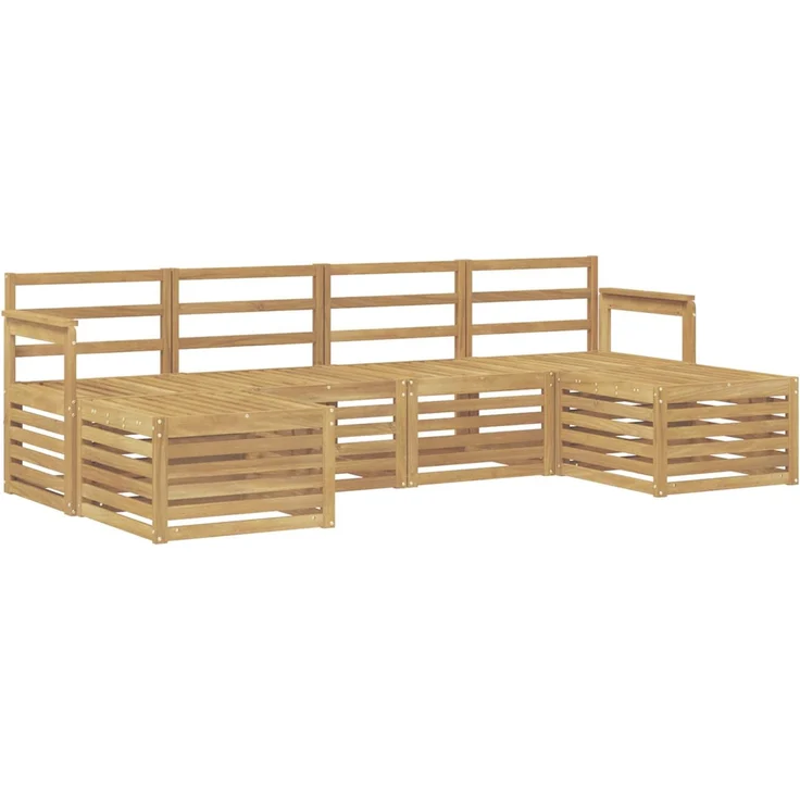 vidaXL Outdoor-Sofagarnitur 5 stk. 6-Sitzer Weiß Massivholz Akazie 3392259 – Bild 2