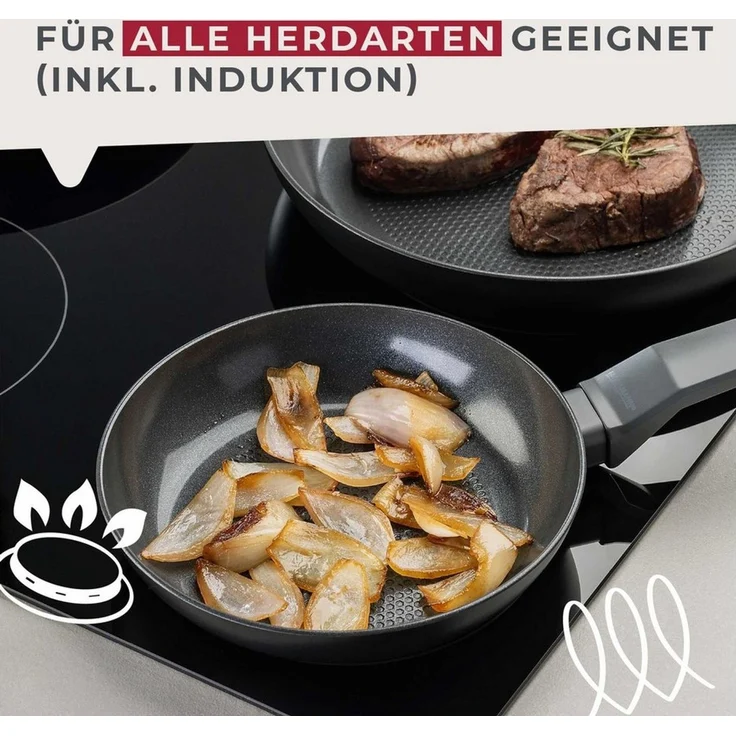 FACKELMANN Pfanne 20cm Statement – Keramik beschichtete Pfanne - Recyceltes Aluminium mit Antihaft-Beschichtung, Wabenbodenstruktur – Für alle Herdarten inklusive Induktion, PFAS-frei – Bild 3